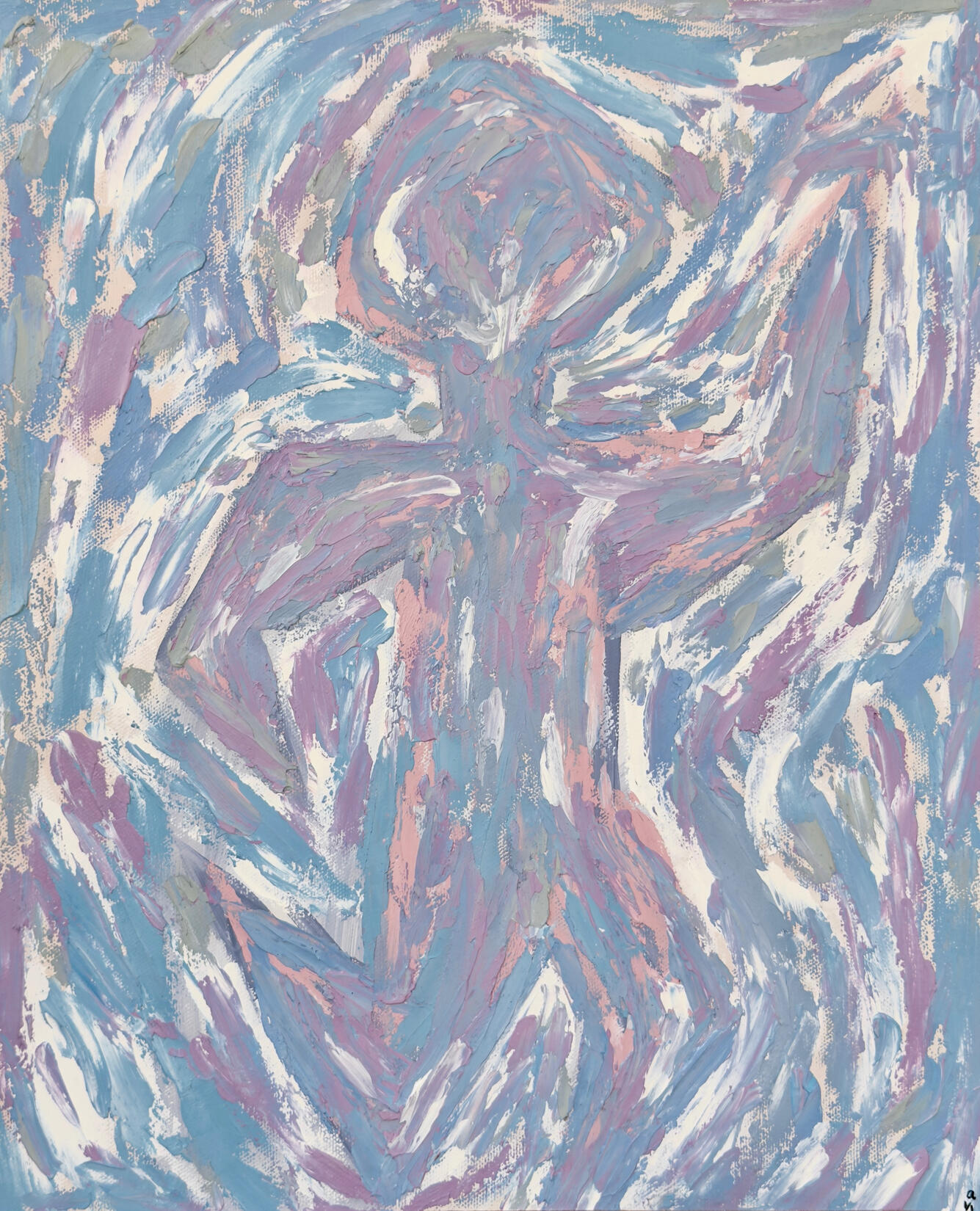 "Dialogue: 01", oil and acrylic on canvas, 13.5" x 16.75", $450